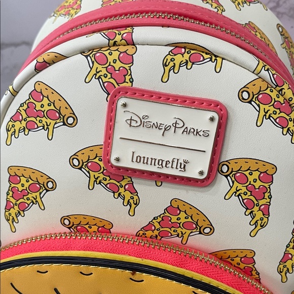 Loungefly Disney Pizza Slice Backpack - Cream and Red - Picture 2 of 8
